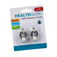 Self-Adhesive Plastic Hooks, 2 Piece - Chrome